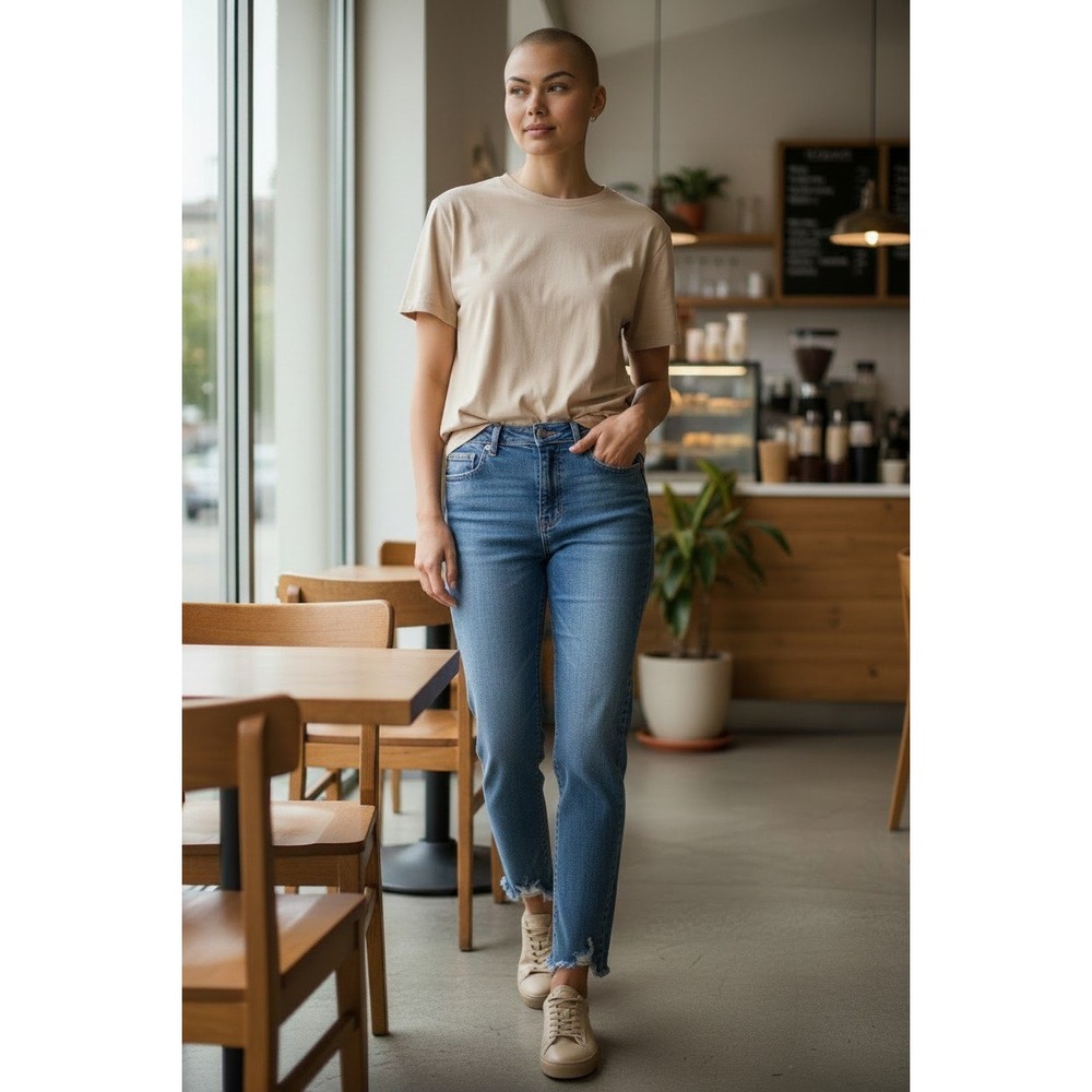 Topshop Jamie High Waisted Skinny Jeans Blue Raw Frayed Step Hem W28 L32